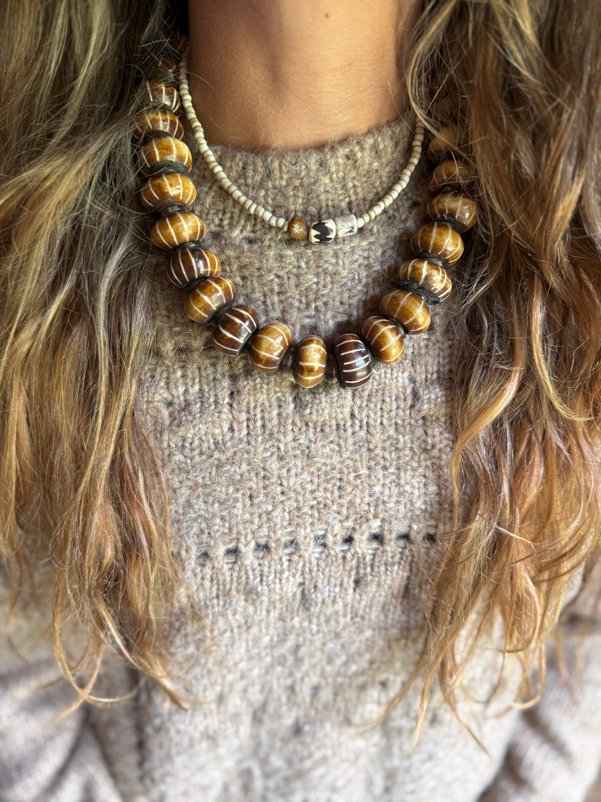 Bone Classic Necklace | Brown Heritage