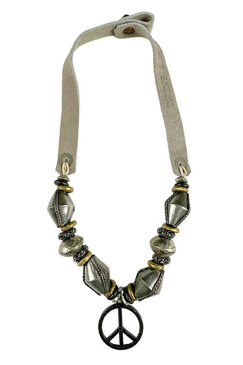 Slim Peace Necklace | Silver