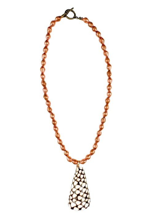 Metal Shell Necklace | Rose Gold