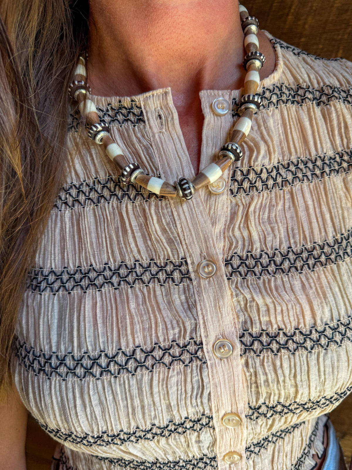 Classic Bar Necklace | Wood