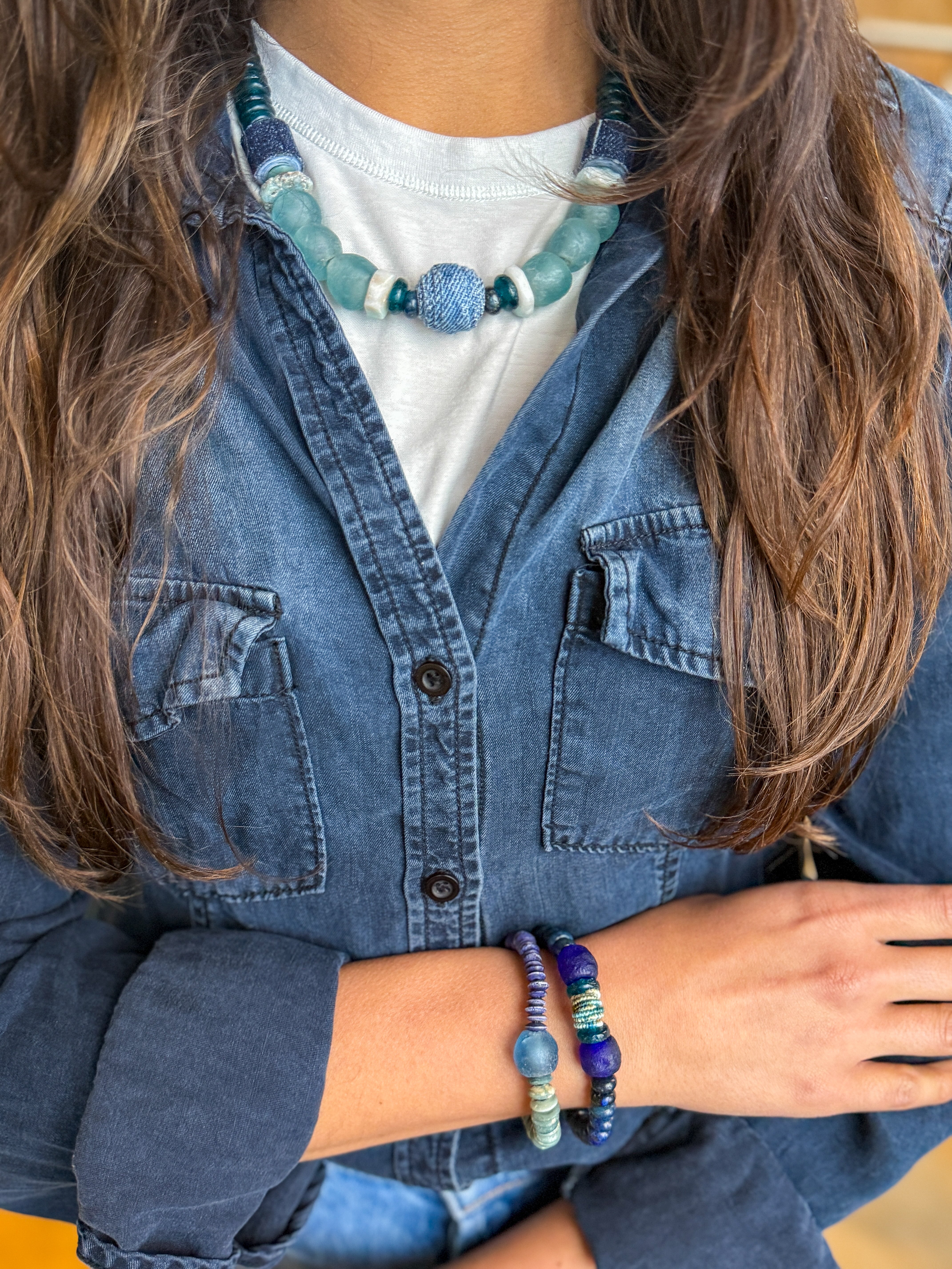 Tribal Stack Bracelet | Denim