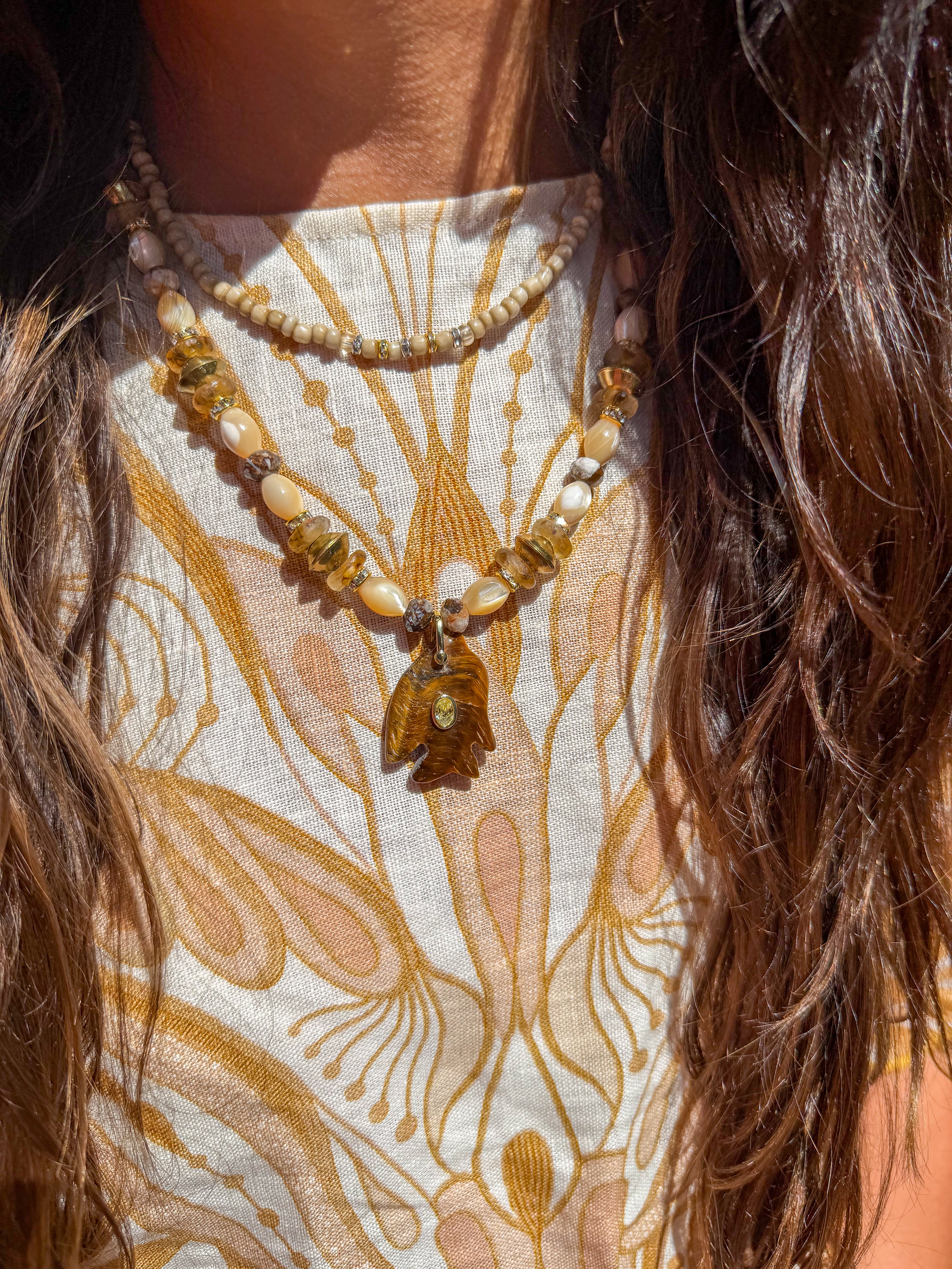 Classic Fish Necklace | Brown