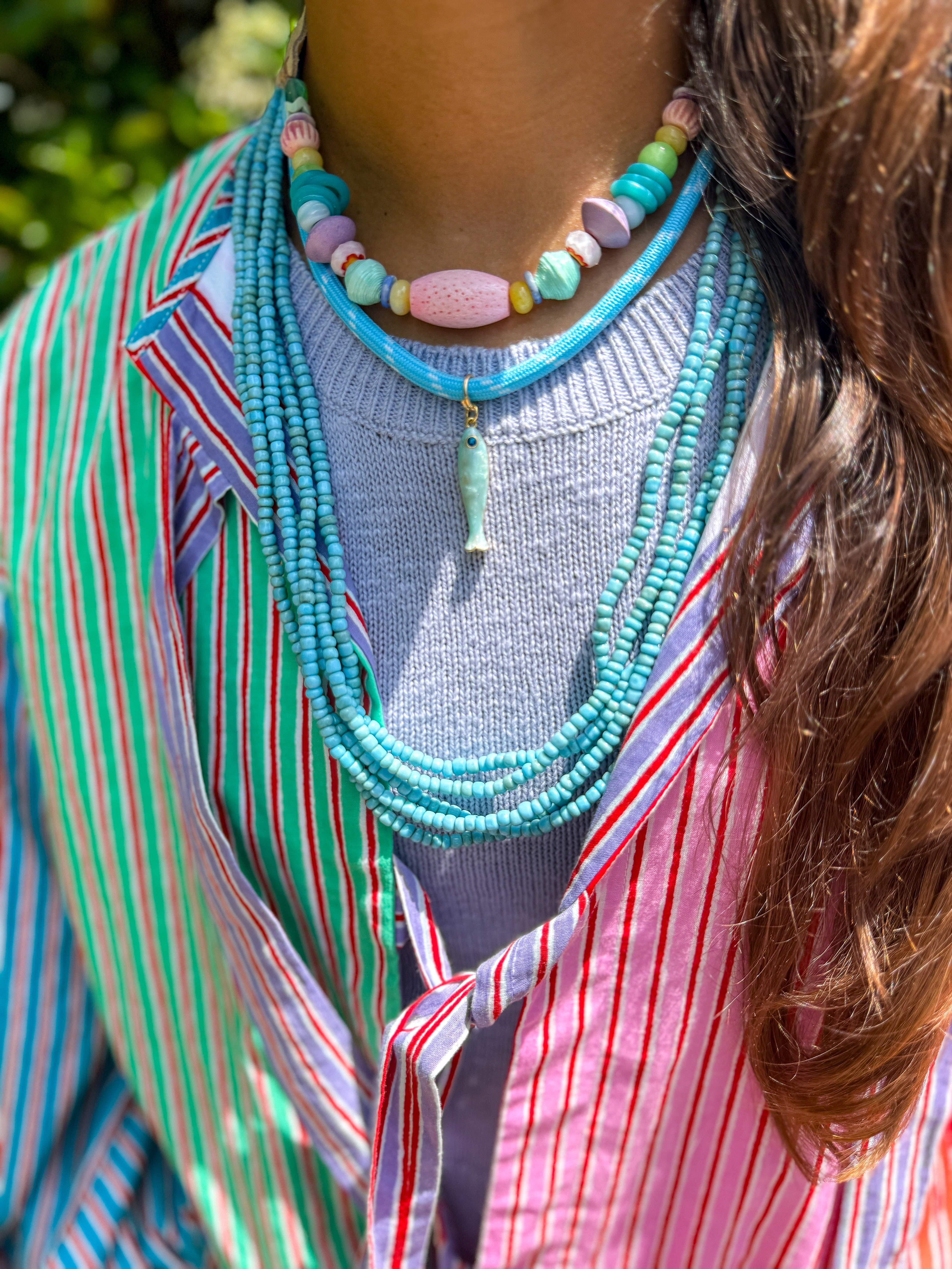 Rope Fish Necklace | Blue