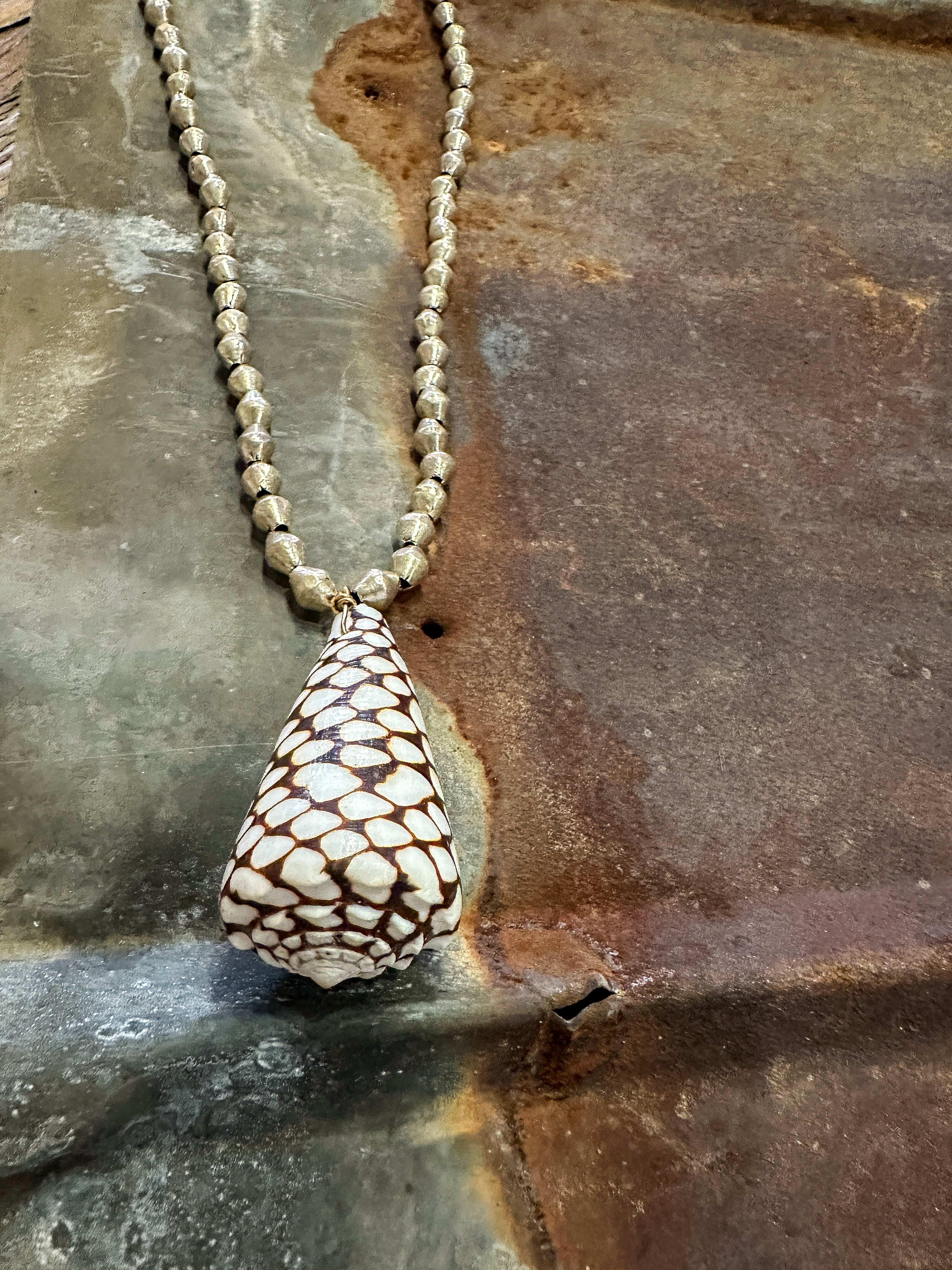 Metal Shell Necklace | Silver