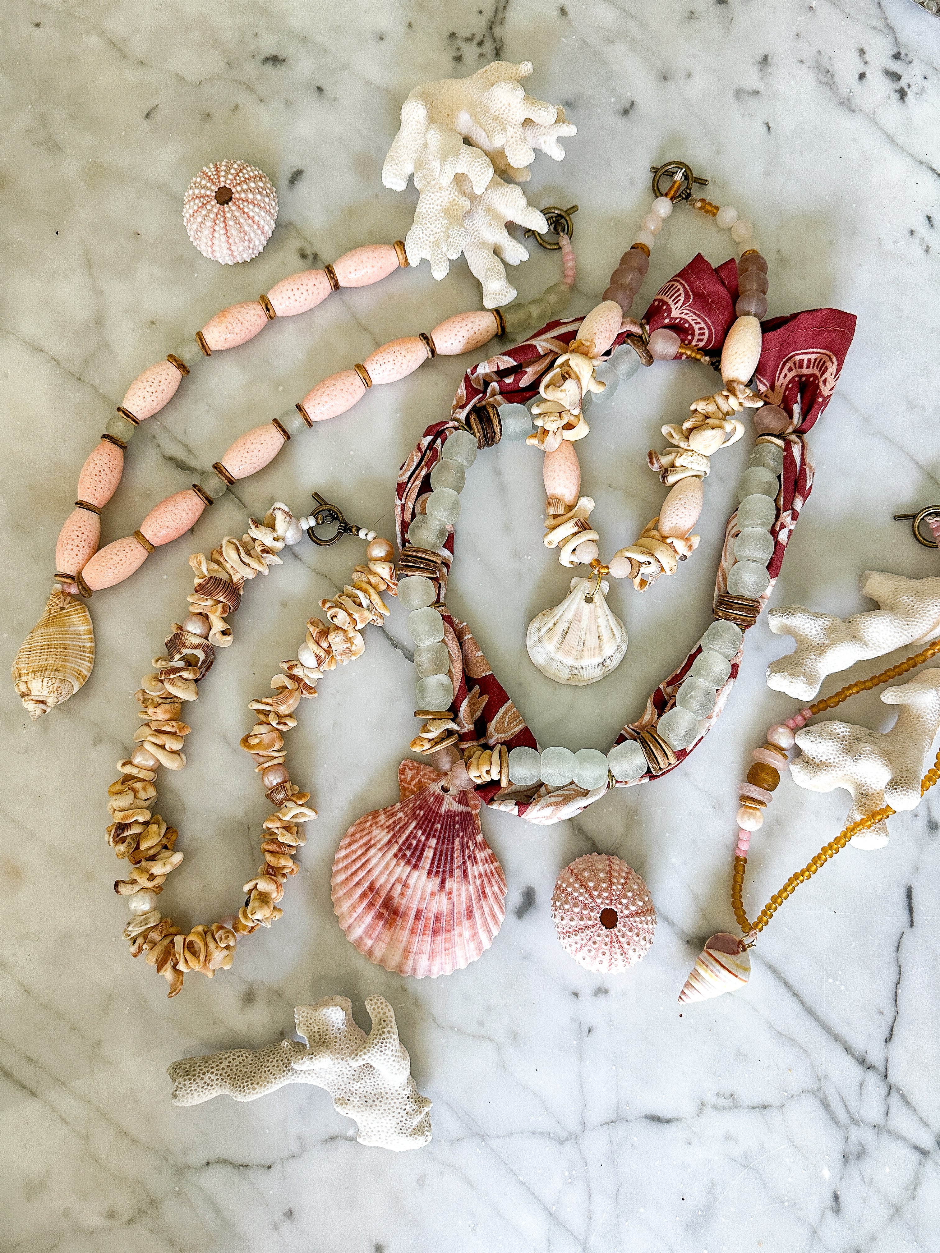 Seed Shell Necklace | Blush