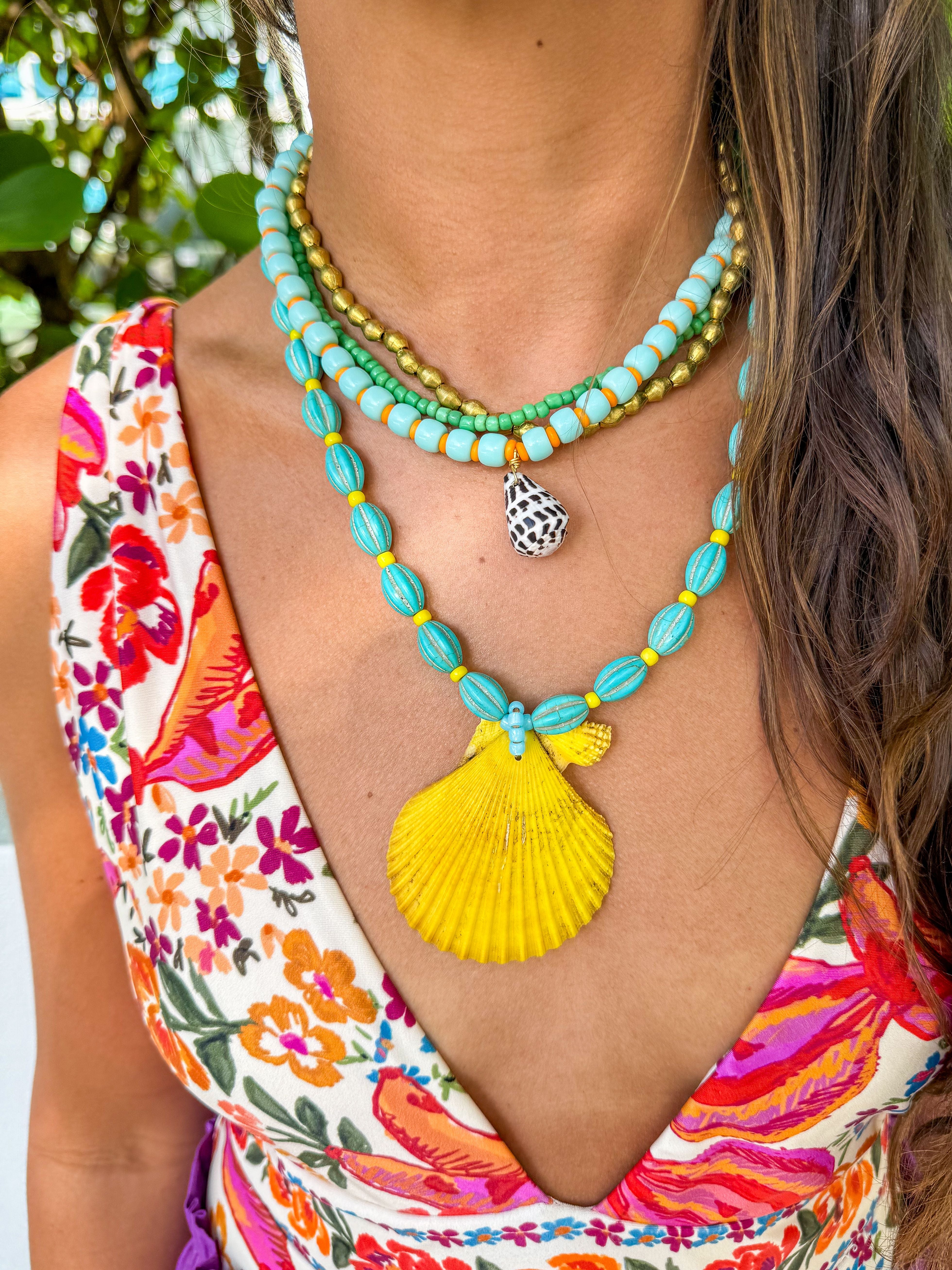 Layered Pendant Necklace | Ocean Shell