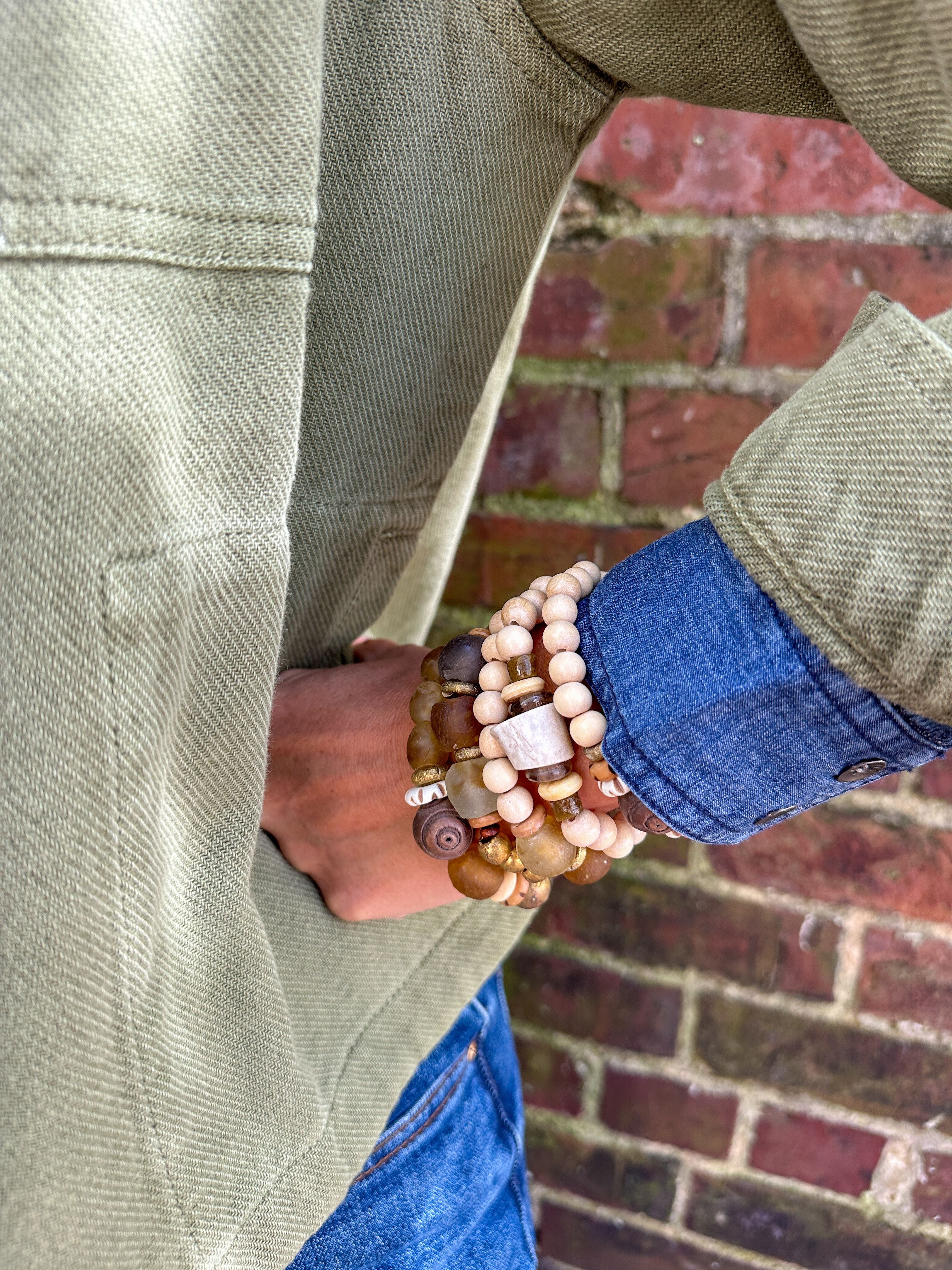 Metal Stack Bracelet | Brown Trout