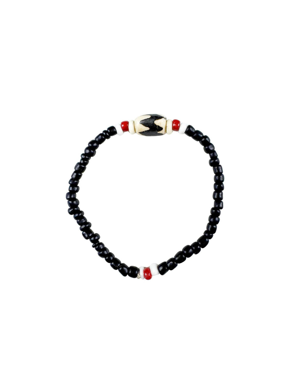 Simple Seed Bracelet | Red + Black