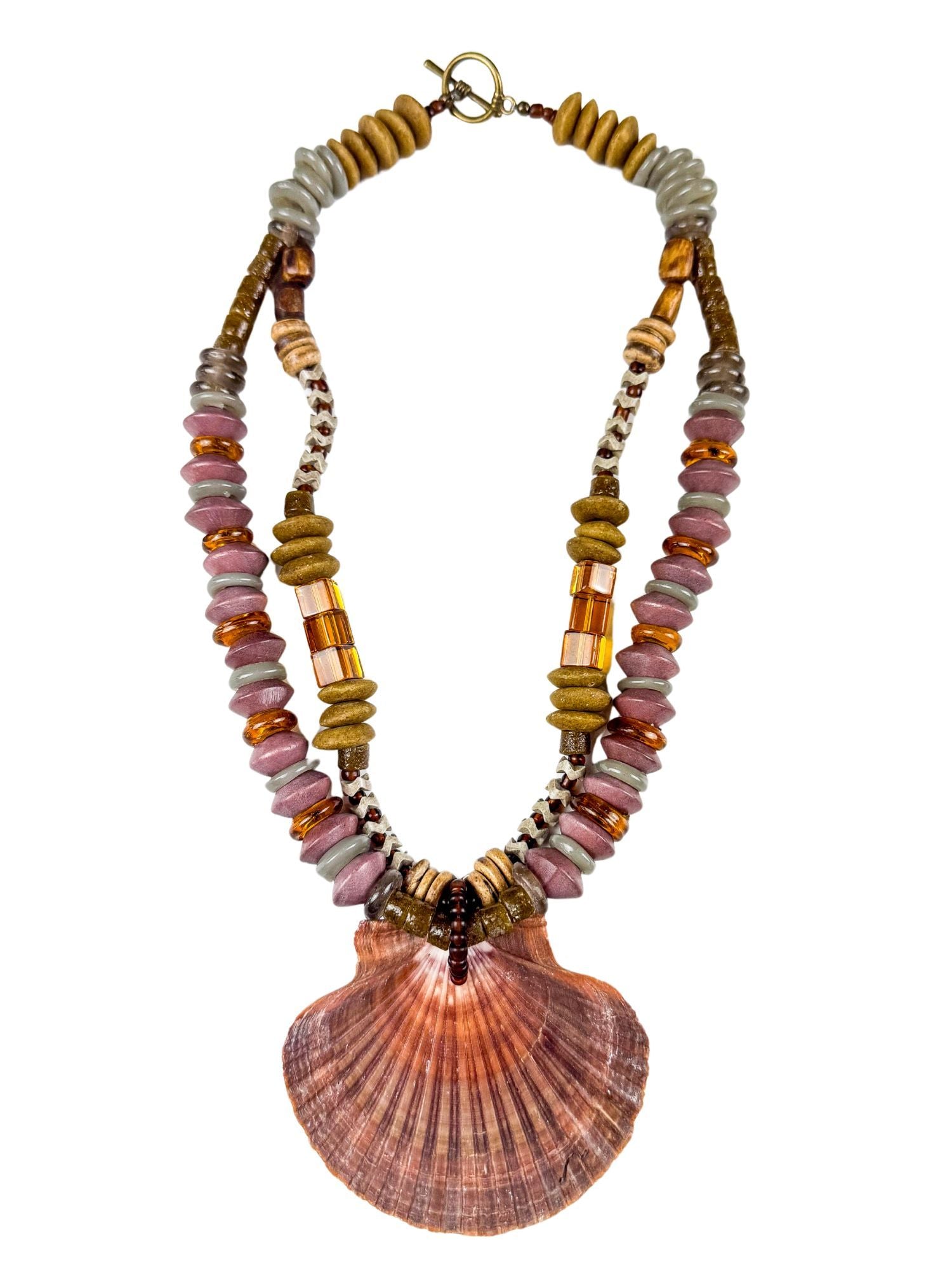 Layered Shell Necklace | Brown