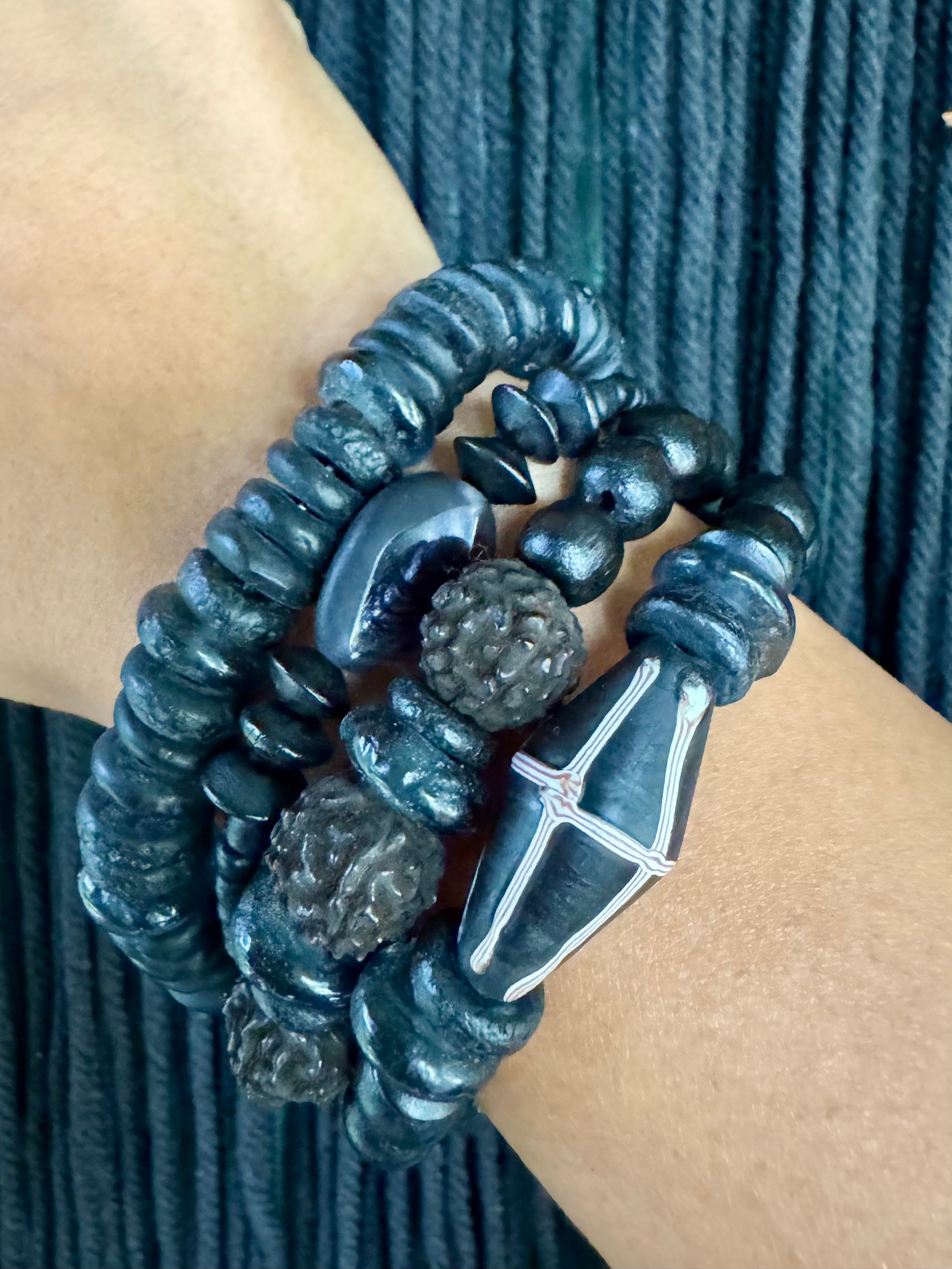 Intricate Stack Bracelet | Glass Nightfall