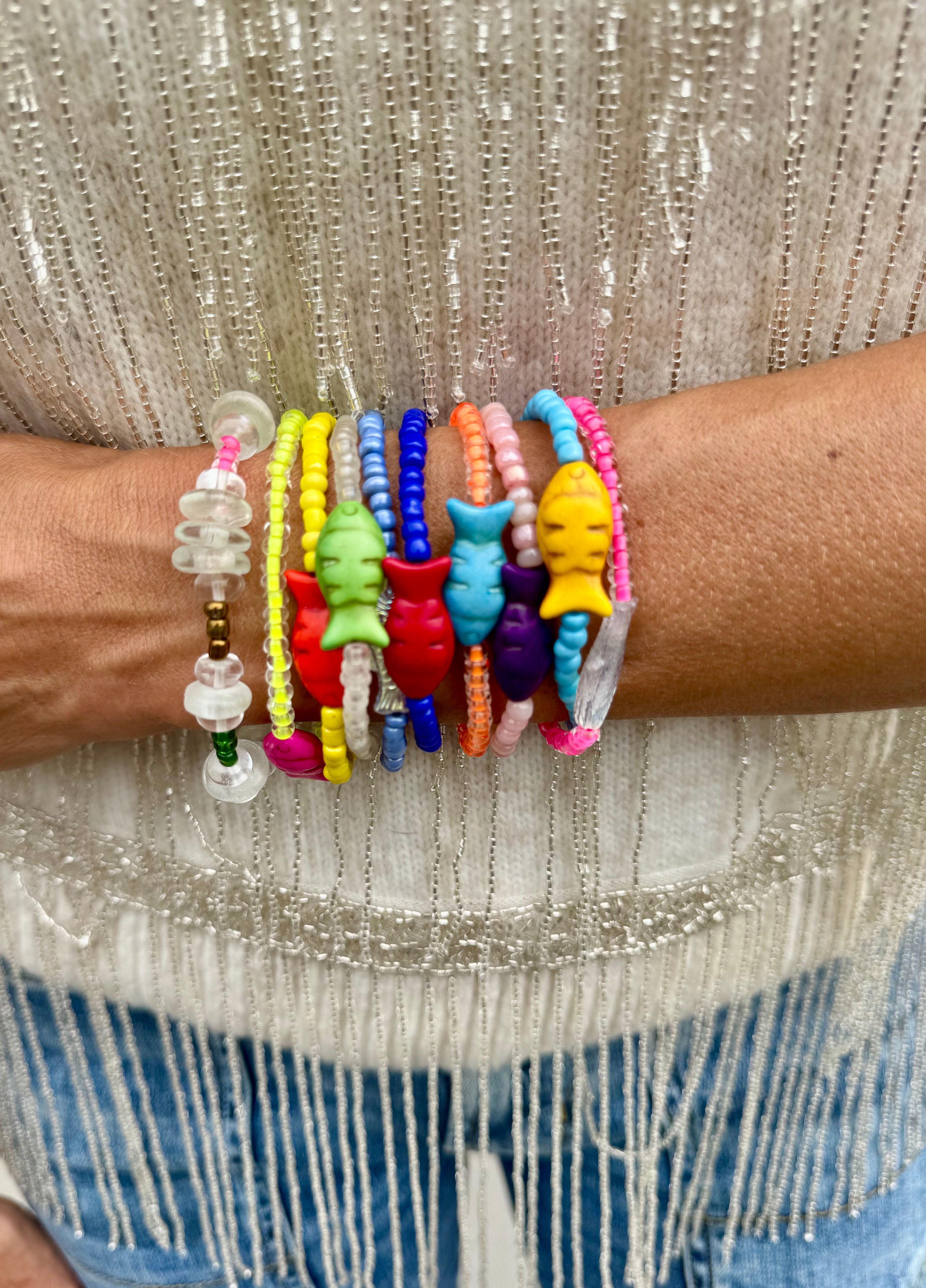 Simple Seed Bracelet | Electric Yellow Fish