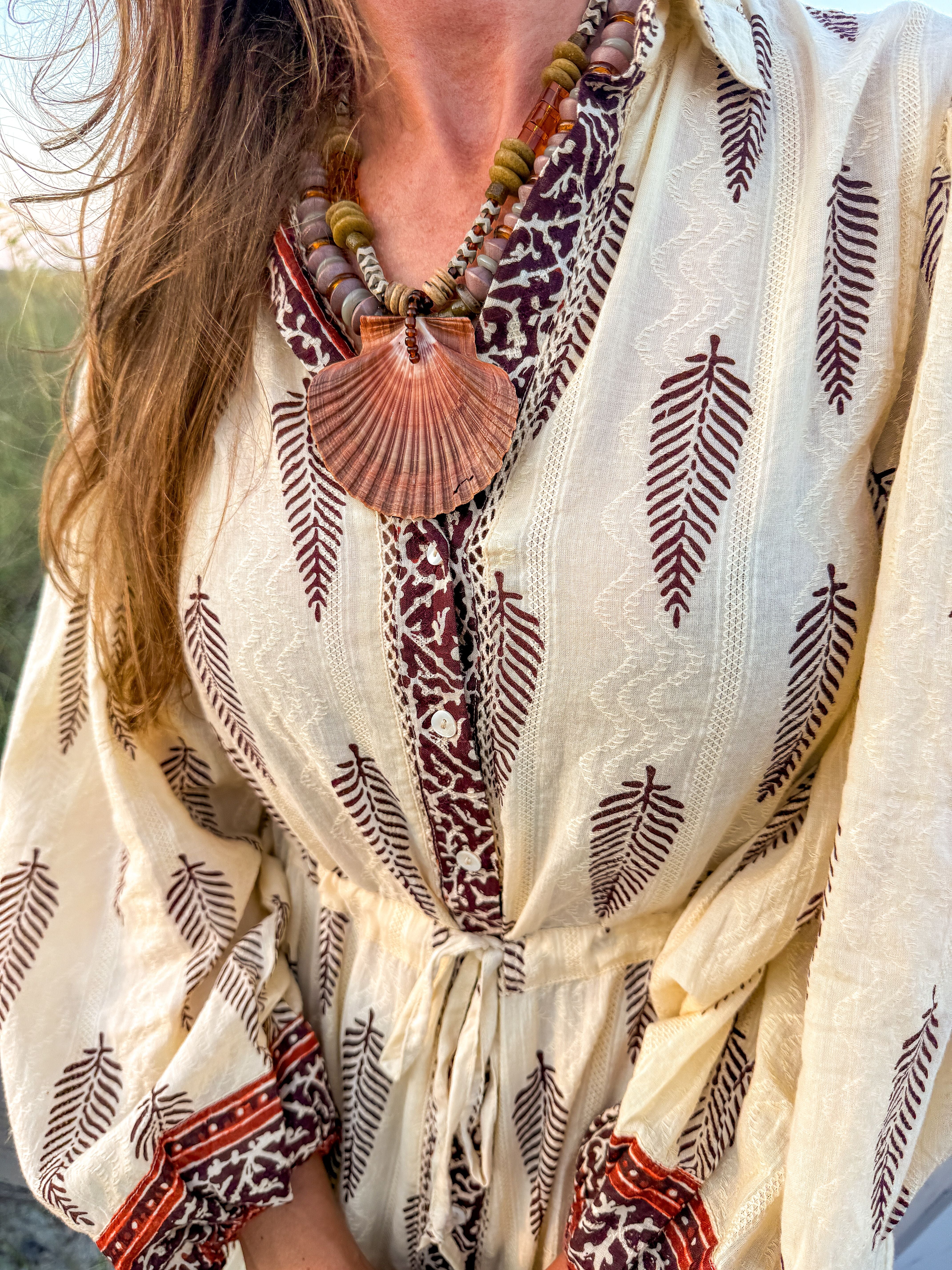 Layered Shell Necklace | Brown