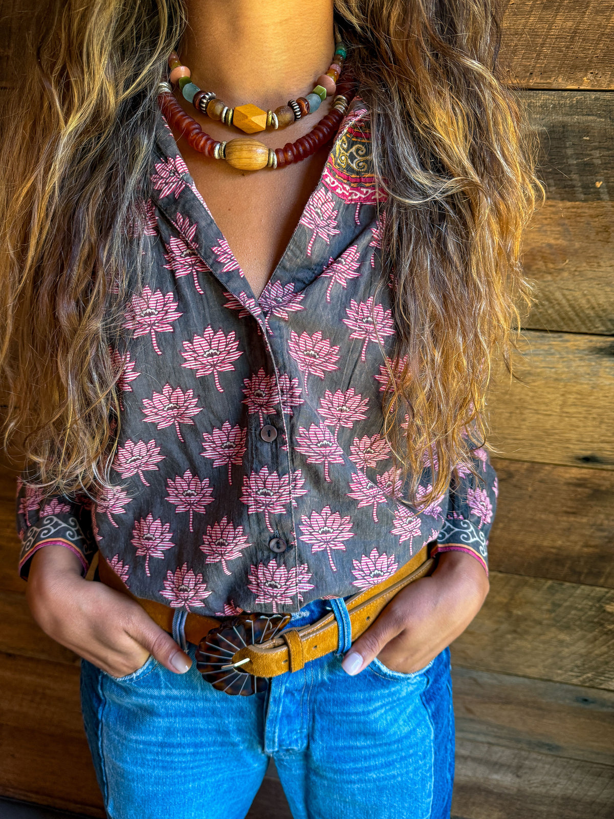 Classic Glass Necklace | Amber