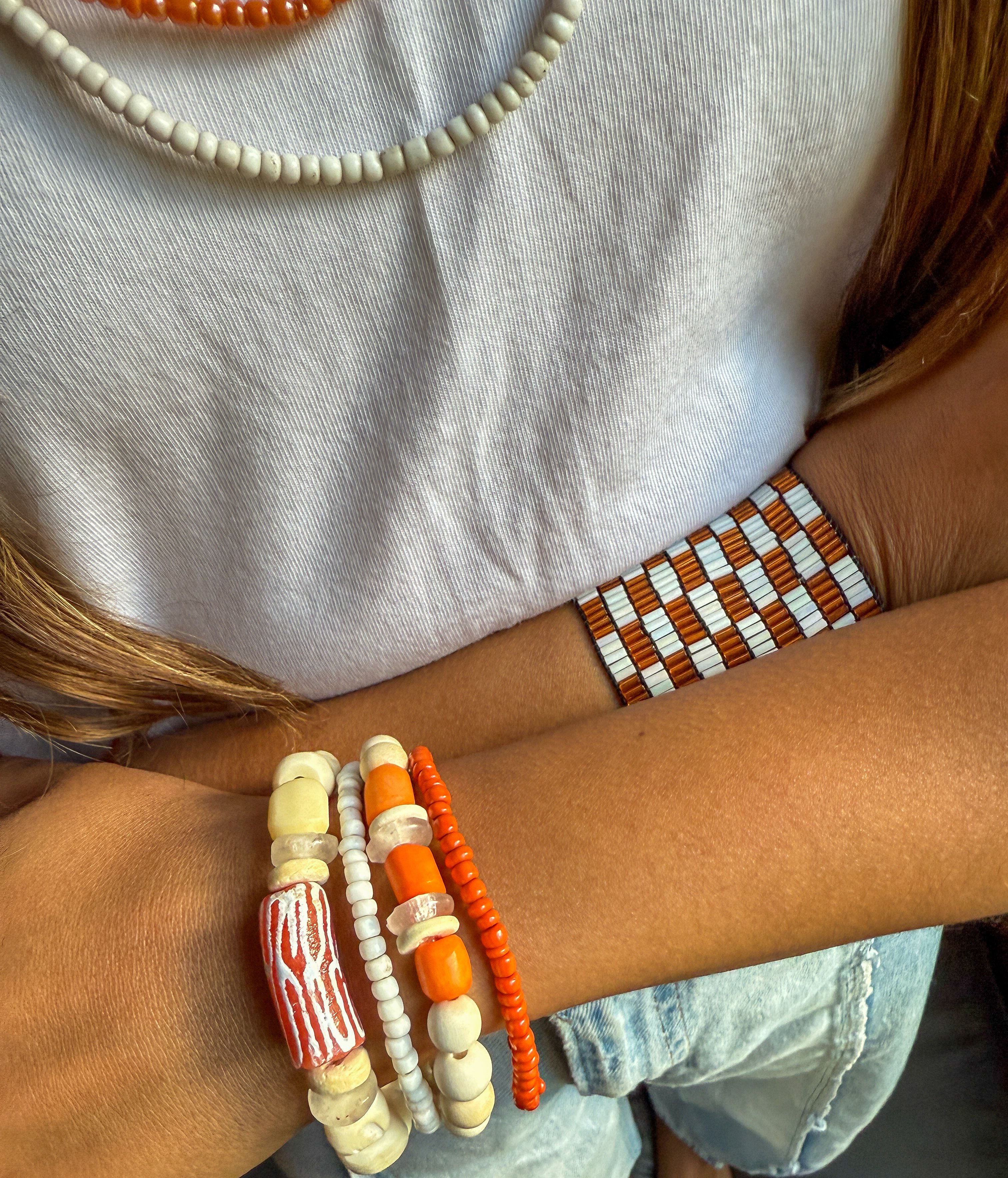Trio Stack Bracelet Set | Orange