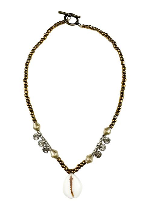 Seed Cowrie Necklace | Gold