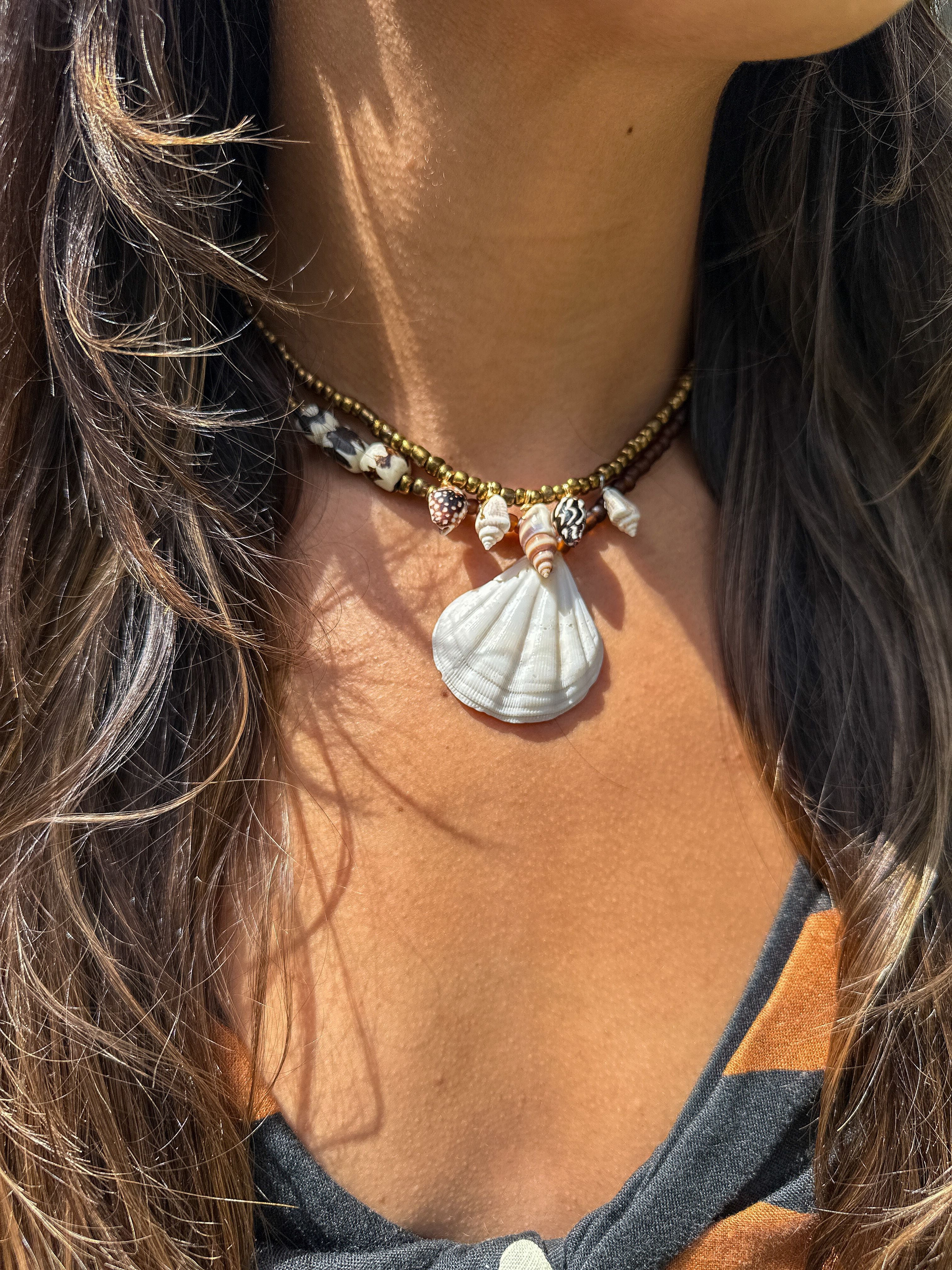 Seed Shell Necklace | Batik Sand